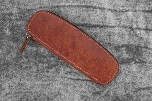 Galen Leather Co. Zippered Duo Slim Pen Case for 2 Pens - Aged Copper