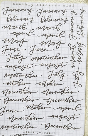 Leelajournals Journaling Sticker Sheet - Mini Monthly Headers