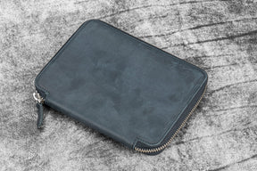 Galen Leather Co. Zippered B6 Notebook Folio - Crazy Horse Graphite