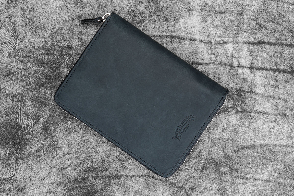 Galen Leather Co. Zippered 5 Slot Pen Case - Crazy Horse Graphite