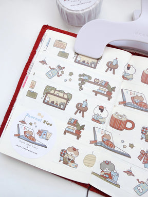 Kuboandlucy Stationery Co. x Idiot Sandwich - My Journal Sips Cafe Journaling Washi Tape V.1