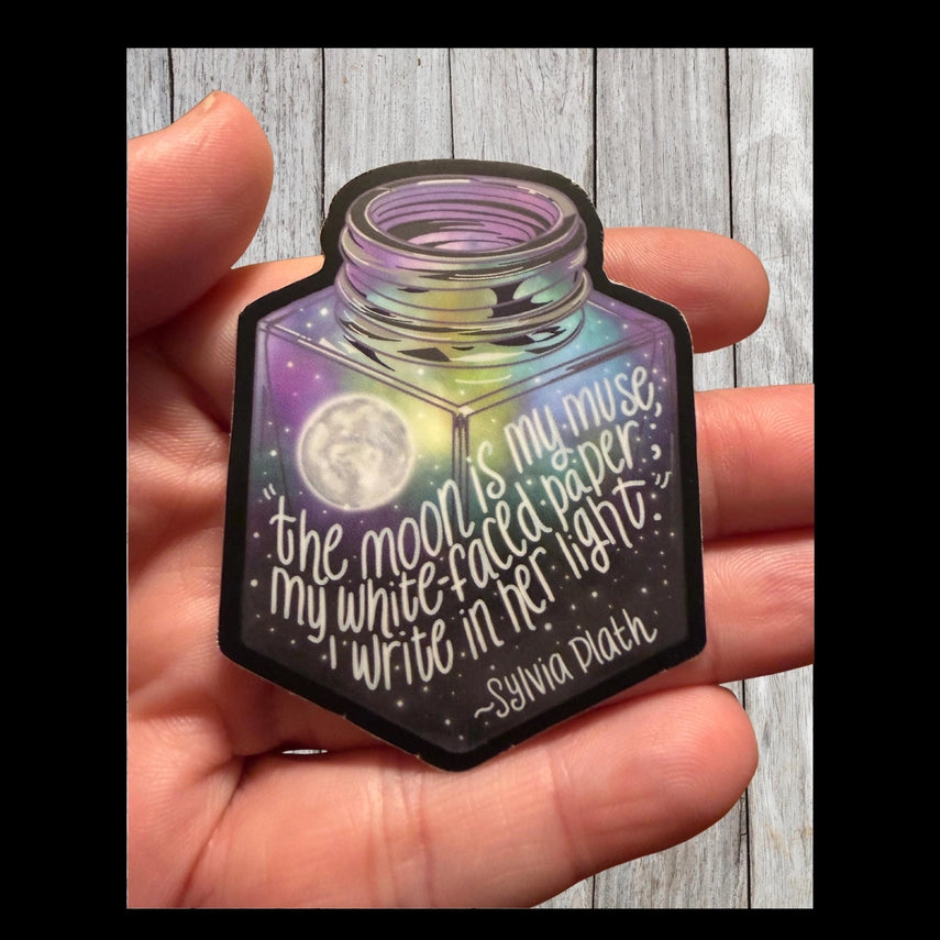 Blueprintery - Sticker - Moon in An Ink Bottle Quote