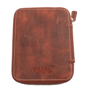 Galen Leather Co. Zippered 10 Slot Pen Case - Crazy Horse Orange