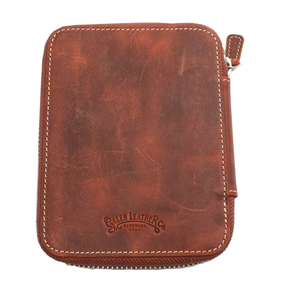 Galen Leather Co. Zippered 10 Slot Pen Case - Crazy Horse Orange
