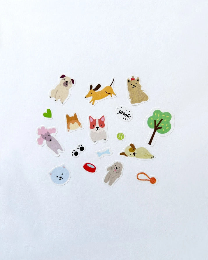 Girl of All Work - Dogs Jumble Washi Stickers