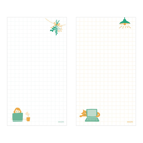 Midori Stand Memo Pad- Vertical Pattern - Free Style