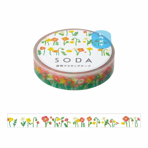 King Jim SODA Transparent Masking Tape - 10mm Poppy