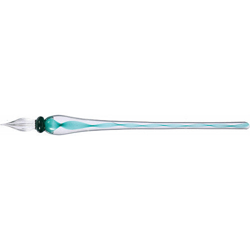 Teranishi Glass Dip Pen - Green Ribbon