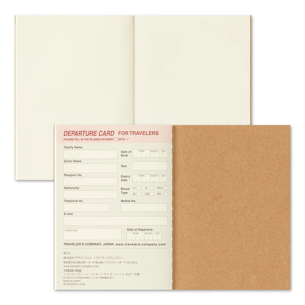 TRAVELER'S COMPANY Passport Size Diary 2027 - Monthly