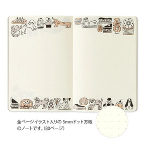 Midori Yuru Log Notebook B6 - Sweets & Animals