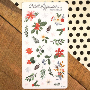 The Well Appointed Desk - Winter Florals Sticker Sheet