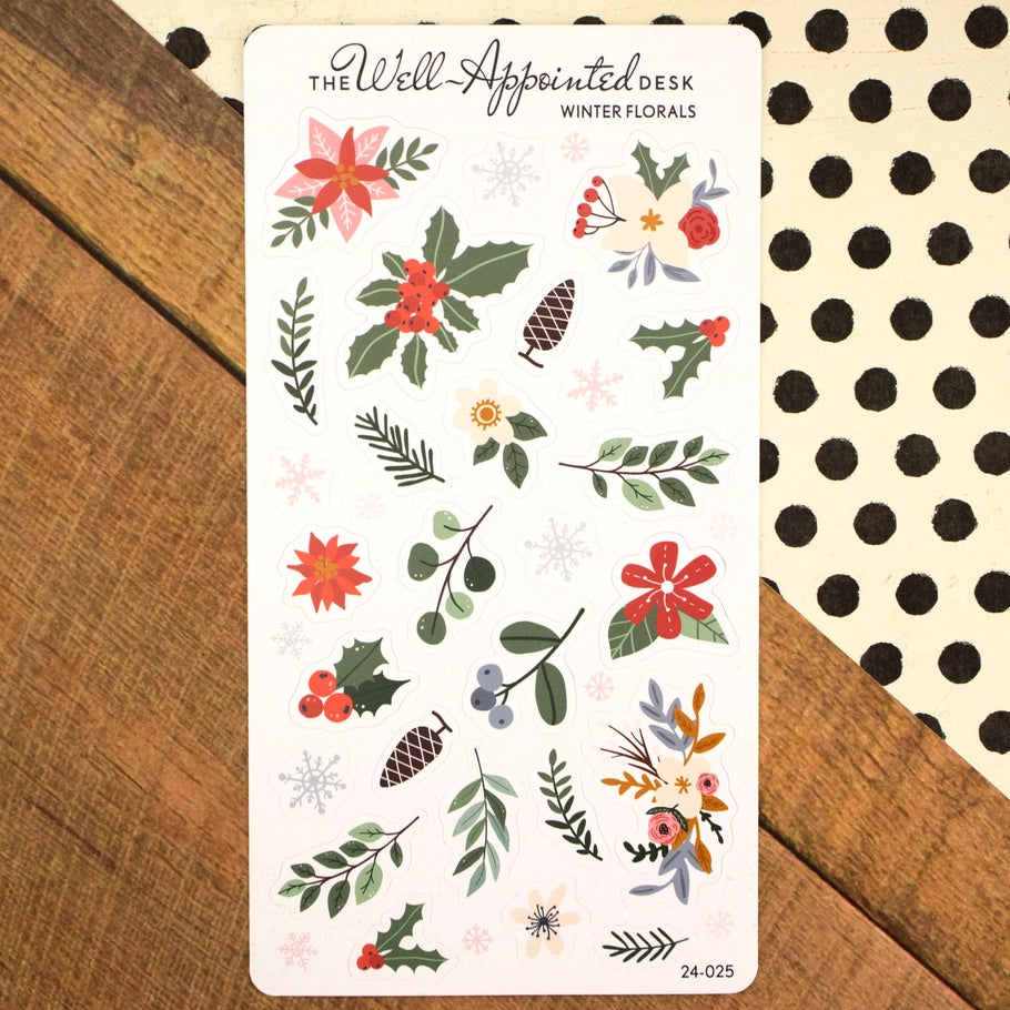 The Well Appointed Desk - Winter Florals Sticker Sheet