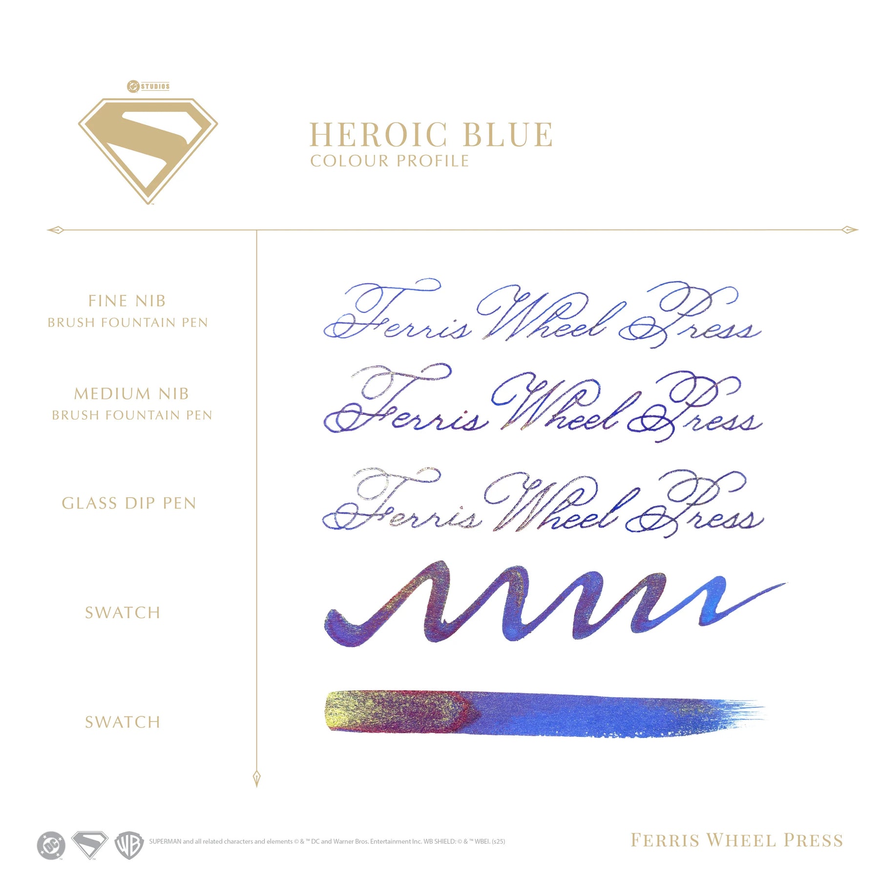 Ferris Wheel Press  - Superman Heroic Blue Ink
