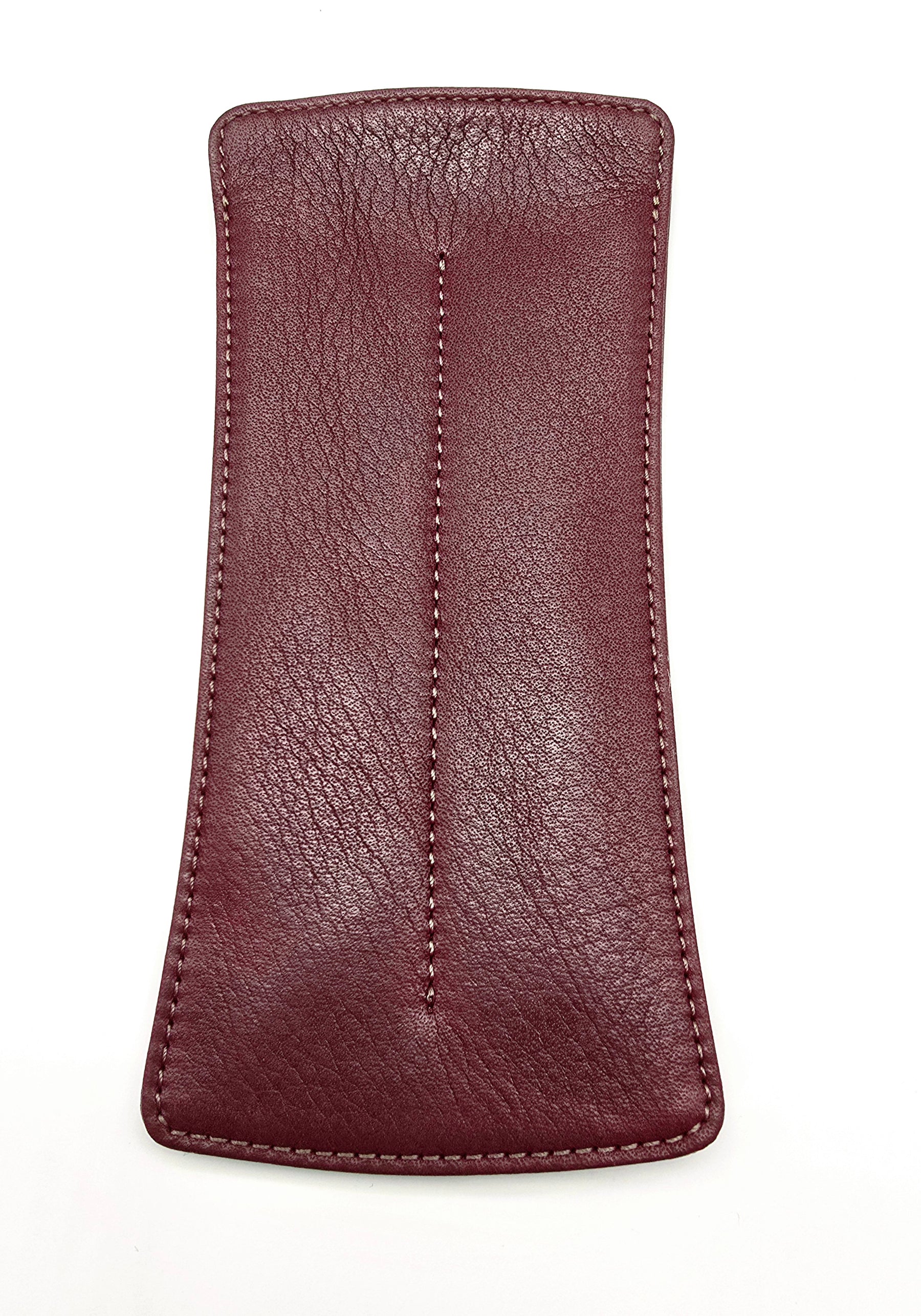 Nagasawa Two Pen Case Kip Leather - Bordeaux (Long)