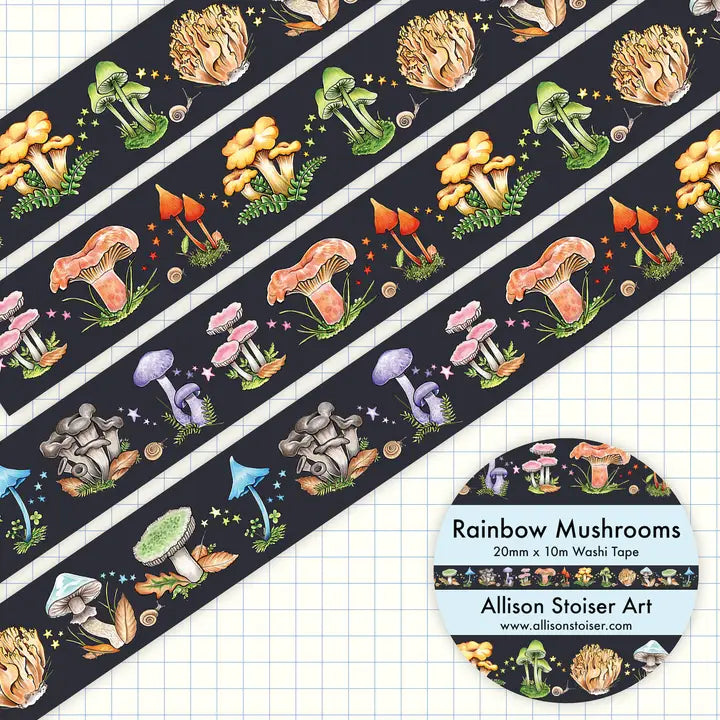 Allison Stoiser Art - Washi tape - 20mm - Rainbow Mushroom