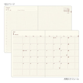Midori Diary Hibino 2027 Blue Green - A6