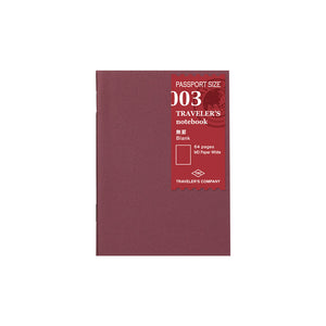 TRAVELER'S COMPANY Passport Sized Refill - 003 Blank