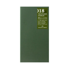 TRAVELER'S COMPANY Regular Sized Refill - 018 Free Diary Weekly Vertical