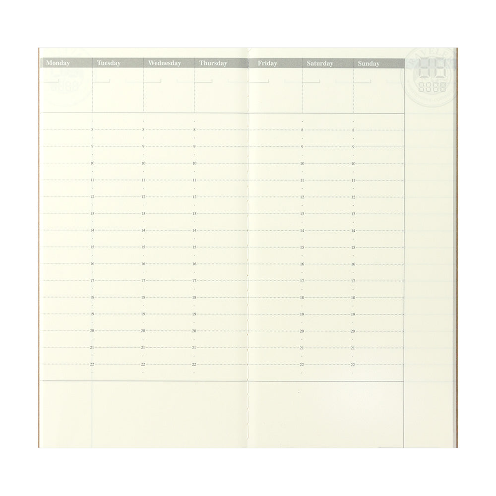 TRAVELER'S COMPANY Regular Sized Refill - 018 Free Diary Weekly Vertical