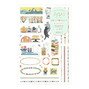Midori Yuru Log Sticker Sheets - Cat