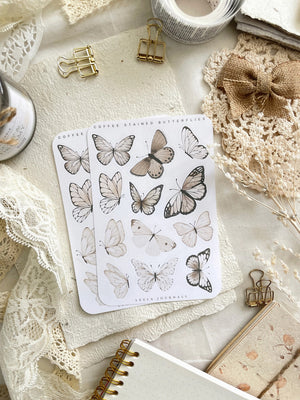 Leelajournals Sticker Sheet - Coffee Stained Butterfly