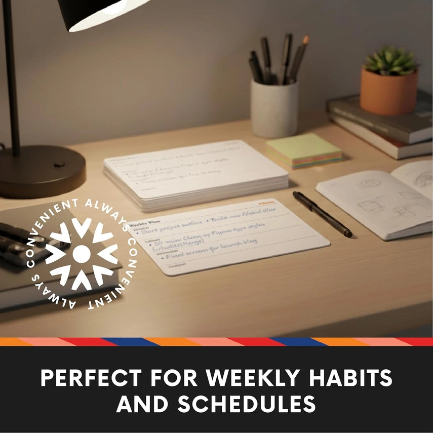 Notsu - Note Cards 3x5 - Scored Weekly Planner