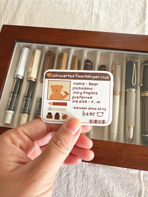Bloom Paper Studio Sticker - Introverted Fountain Pen Club ID
