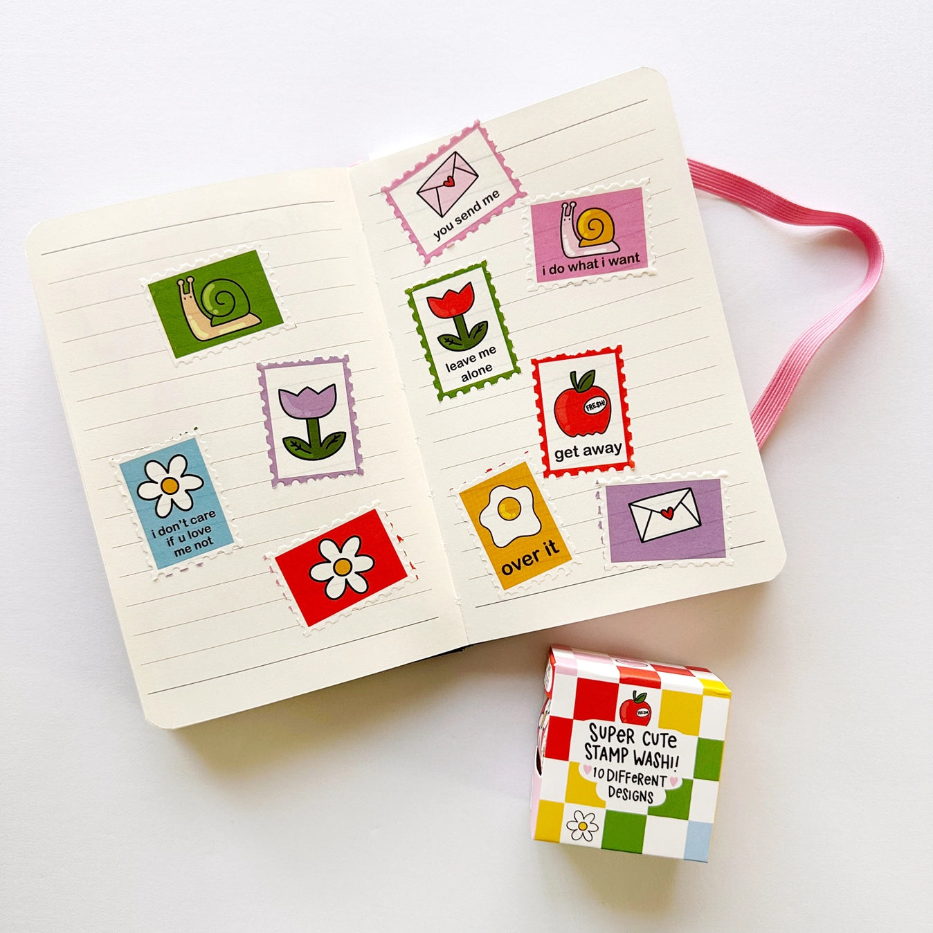 Calliope Pencil Factory - Washi tape - 15mm Cheeky Checks Faux Stage Stamp