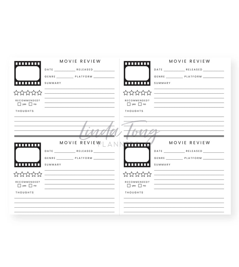 Linda Tong Planners - Tv + Movie Journal Pink