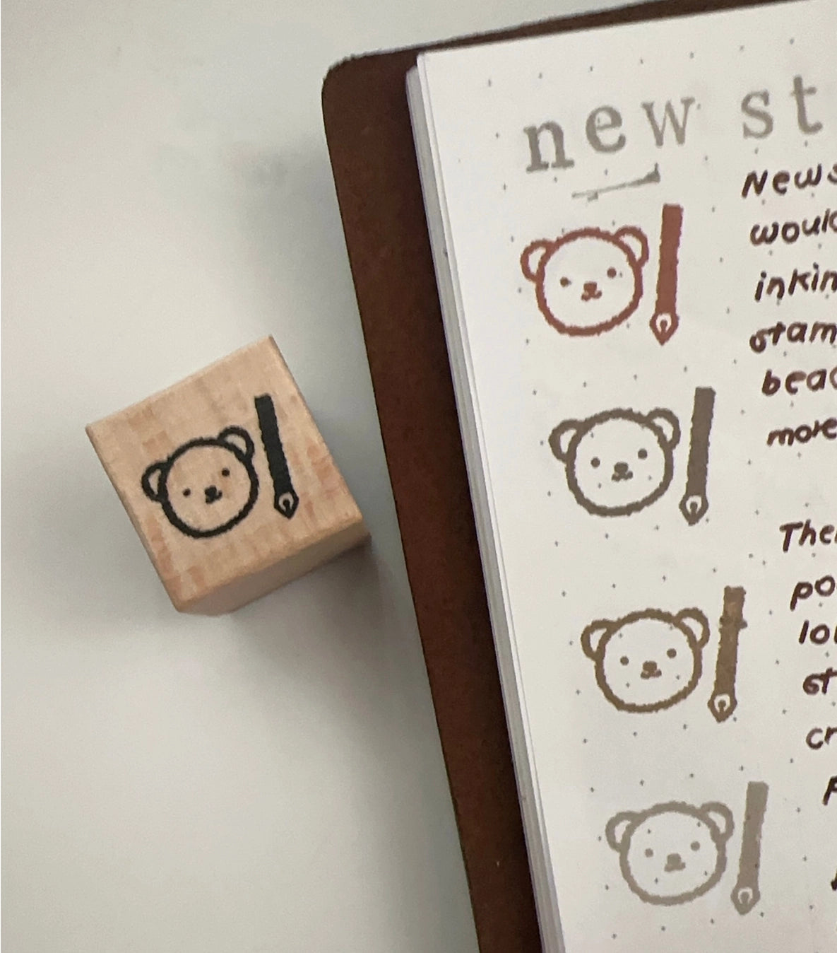 Bloom Paper Studio Wooden Stamp - Bear & Pen