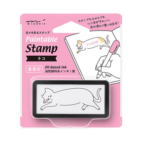 Midori Paintable Stamp - Pre Inked - Half Size Cat