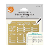 Midori Brass Diary Template - Weekly Block