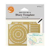 Midori Brass Diary Template - Time Log