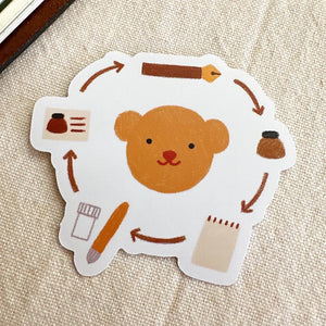 Bloom Paper Studio Sticker - Bear's Ink & Pen Cycle