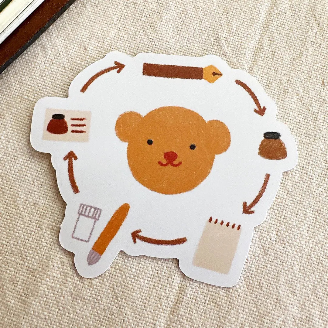 Bloom Paper Studio Sticker - Bear's Ink & Pen Cycle