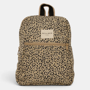 De La Mur Line US Inc. - Leopard Jacquard Backpack - Small Beige & Black