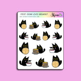 Shine Sticker Studio Sticker Sheet - Edgar Loves Breakfast Deco