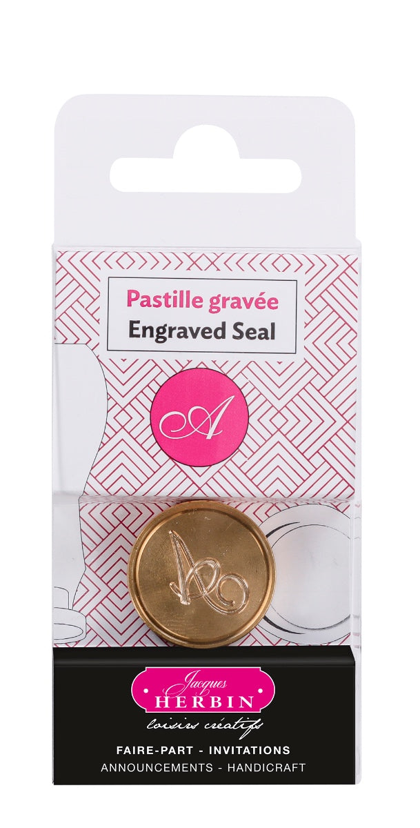 Jacques Herbin Brass Wax Seal Symbol Scripted Old Style Alphabet