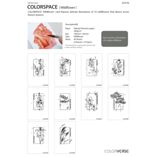 Colorverse Colorspace Ink Art Card - Wildflower Size B