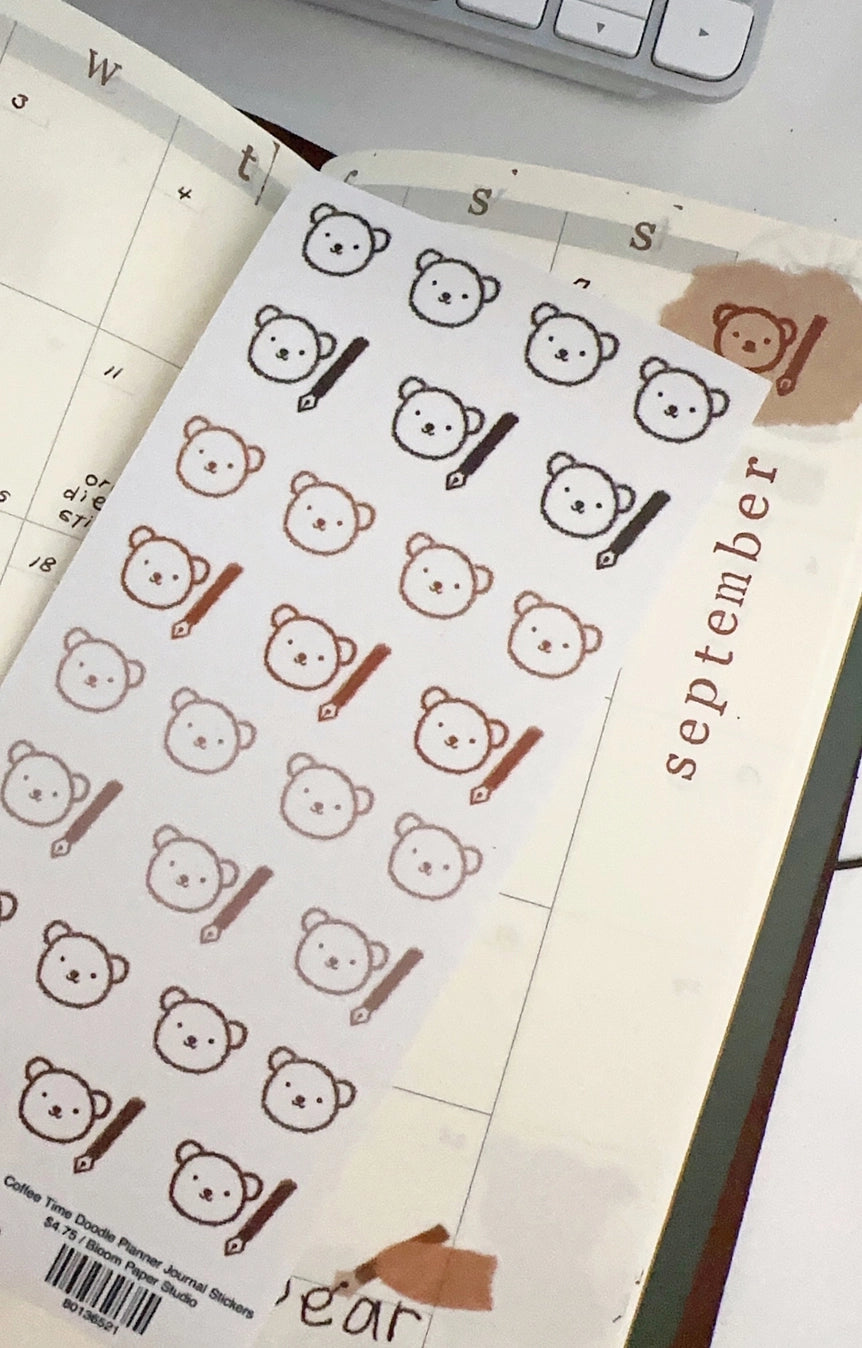 Bloom Paper Studio Sticker - Bear Journals Doodle Planner Journal