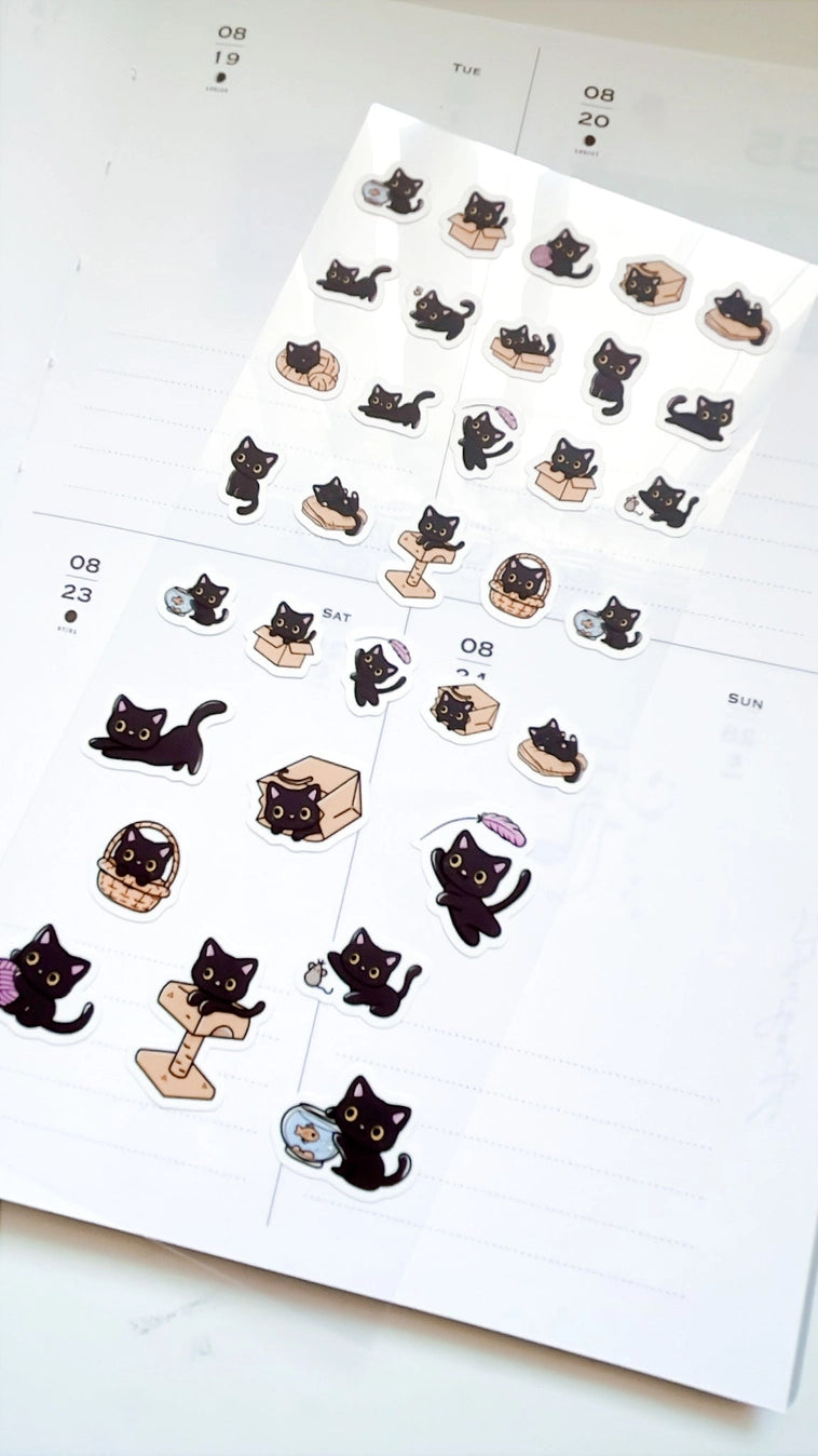 Kuboandlucy Stationery Co. Sticker Sheet - Luna the Black Cat