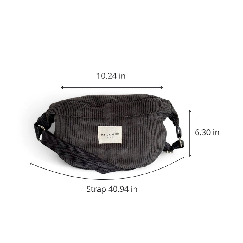De La Mur Line US Inc. - Corduroy Fanny Pack - Charcoal Gray