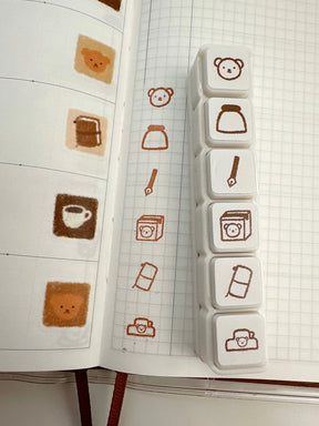Bloom Paper Studio Button Stamp - Bear's Happy Moments