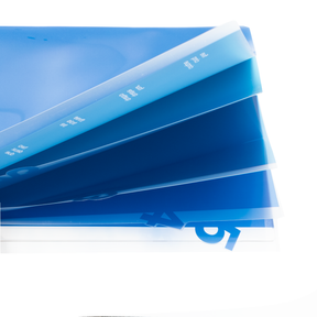 Midori 5 Pocket Clear Folder A4 - Blue