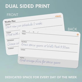 Notsu - Note Cards 3x5 - Scored Weekly Planner