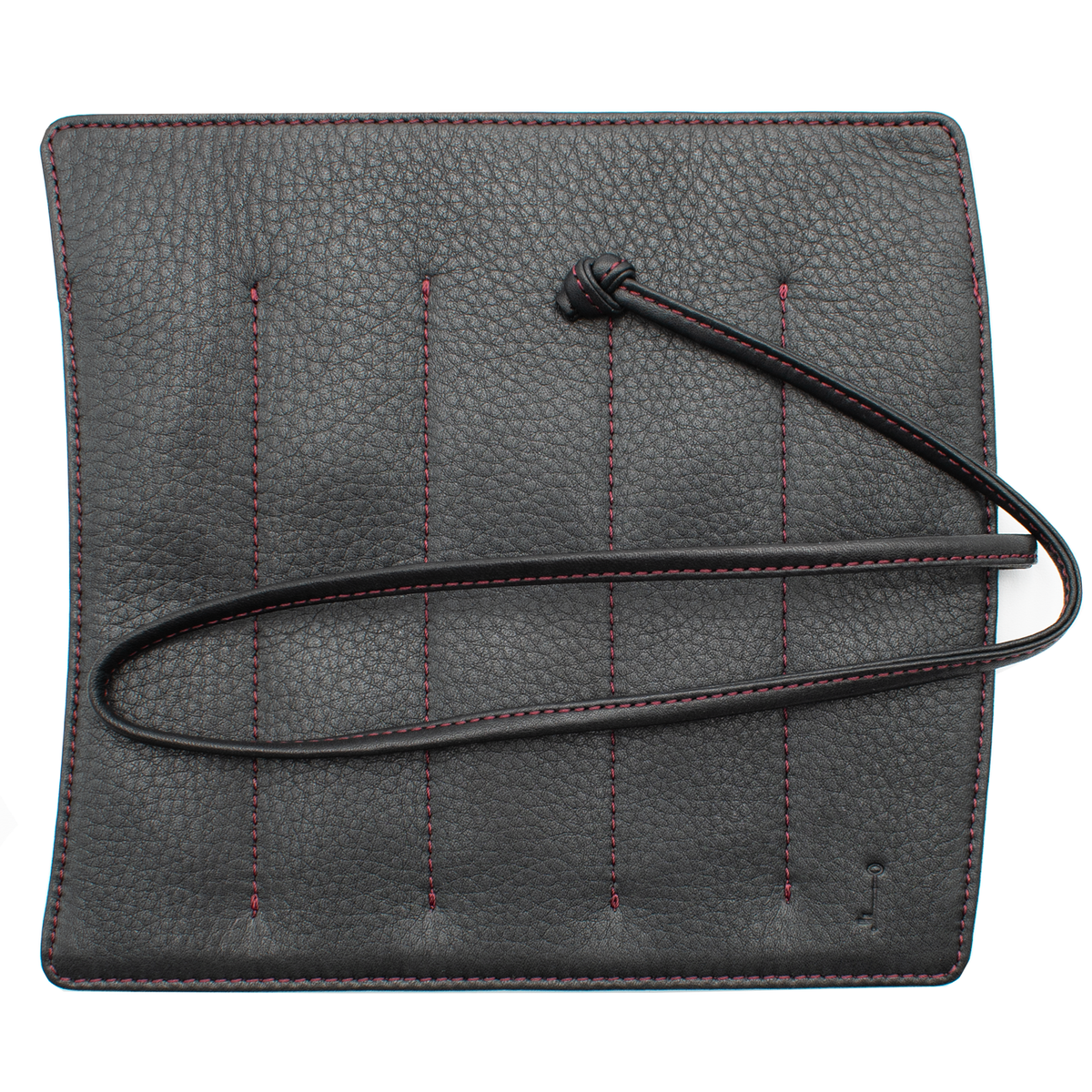 Nagasawa Kip Leather 5 Pen Roll - Black