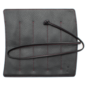 Nagasawa Kip Leather 5 Pen Roll - Black