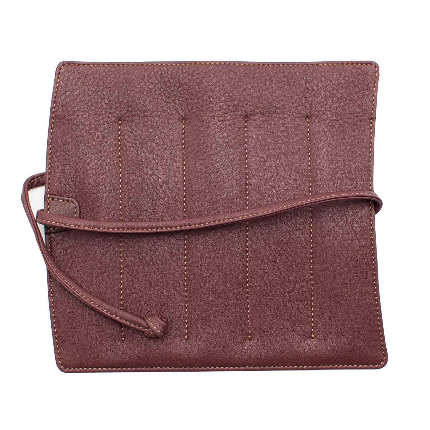 Nagasawa 5 Pen Kip Leather Pen Roll - Bordeaux