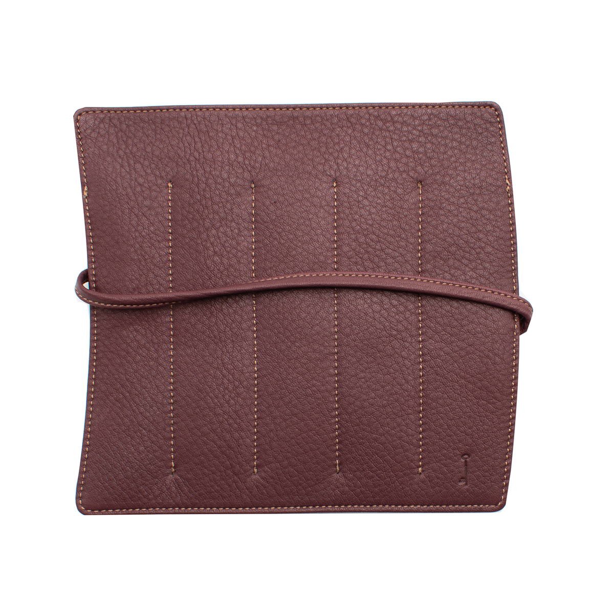 Nagasawa 5 Pen Kip Leather Pen Roll - Bordeaux