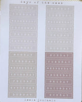 Leelajournals Journaling Sticker Sheet - Squared Weekly Headers With Border
